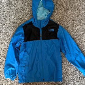 The North Face Kids Blue and Black Raincoat